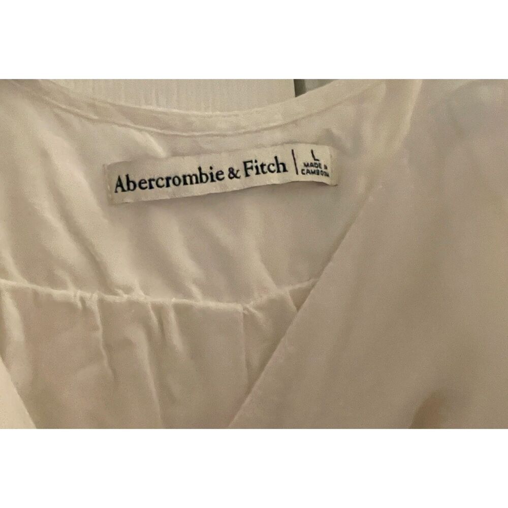 Abercrombie & Fitch White Tiered Dress | Lightweight Summer Cotton | Boho L - Picture 4 of 4